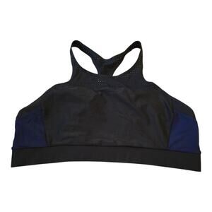 Athleta Bonaire Bikini Top Racerback Womens Size XL Black Blue NWT